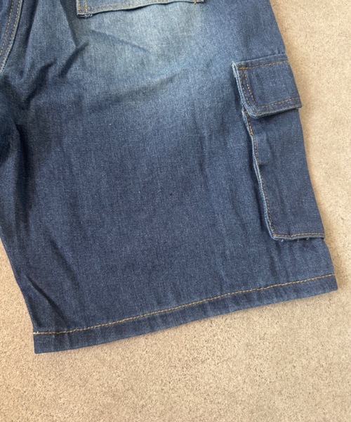 SHEPP(シープ)の「【26年春新作】【UNISEX】ワイドシルエット デニム カーゴハーフパンツ / バミューダパンツ(デニムパンツ・メンズ・ブラック/ライトブルー/インディゴブルー・L/M)」の19枚目の写真