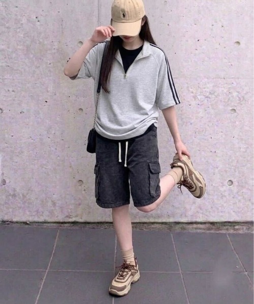 SHEPP(シープ)の「【26年春新作】【UNISEX】ワイドシルエット デニム カーゴハーフパンツ / バミューダパンツ(デニムパンツ・メンズ・ブラック/ライトブルー/インディゴブルー・L/M)」の20枚目の写真