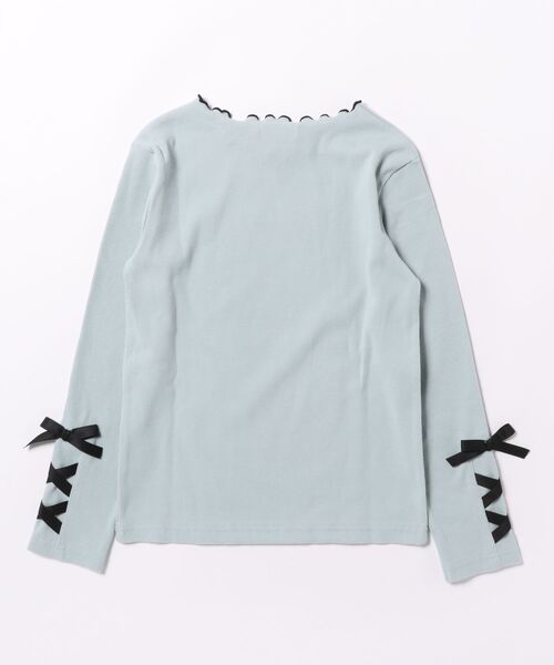 PINKHUNT（ピンクハント）の「PINKHUNT 袖口レースアップロンT 1325K（Tシャツ/カットソー・キッズ・スカイブルー系1/ホワイト/ブラック・130cm/140cm/150cm/160cm/120cm）」の4枚目の写真
