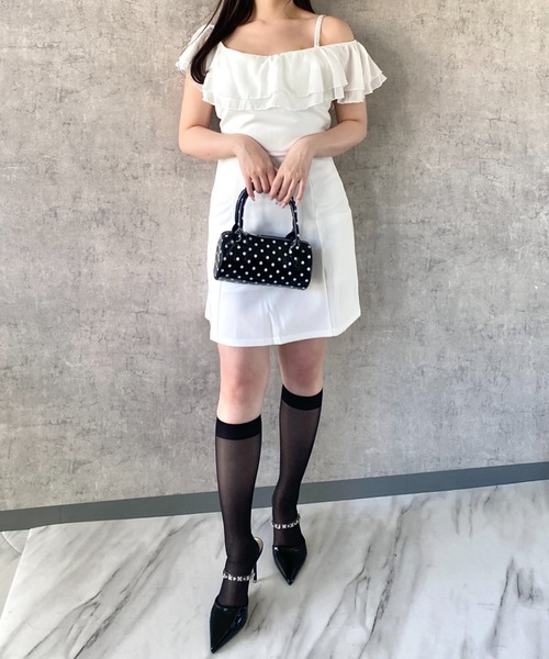 Mejoul(メジュール)の「【2026春夏新作】ワンショルダーフリルミニワンピース(ワンピース・レディース・ホワイト/ブラック・M/L)」の19枚目の写真