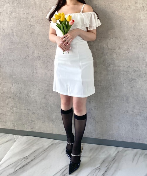 Mejoul(メジュール)の「【2026春夏新作】ワンショルダーフリルミニワンピース(ワンピース・レディース・ホワイト/ブラック・M/L)」の20枚目の写真
