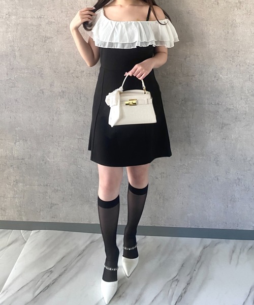 Mejoul(メジュール)の「【2026春夏新作】ワンショルダーフリルミニワンピース(ワンピース・レディース・ホワイト/ブラック・M/L)」の9枚目の写真