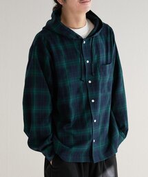 Kastane | 【一部店舗限定/ユニセックス】BM チェックフードシャツ(シャツ/ブラウス)