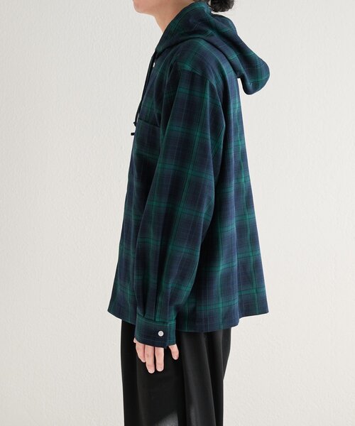 Kastane(カスタネ)の「【一部店舗限定/ユニセックス】BM チェックフードシャツ(シャツ/ブラウス・レディース・グリーン/ブラウン・FREE)」の10枚目の写真