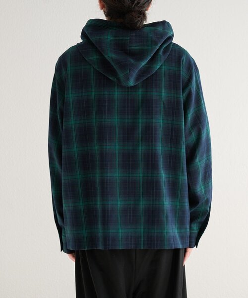 Kastane(カスタネ)の「【一部店舗限定/ユニセックス】BM チェックフードシャツ(シャツ/ブラウス・レディース・グリーン/ブラウン・FREE)」の11枚目の写真