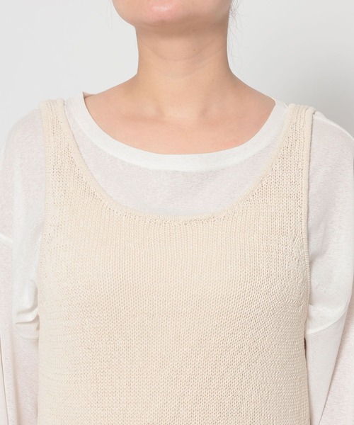 LOWRYS FARM（ローリーズファーム）の「２ＷＡＹコンパクトベスト　654888（ニット/セーター・レディース・ライトベージュ/ブラック・FREE）」の6枚目の写真