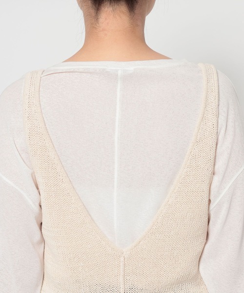 LOWRYS FARM（ローリーズファーム）の「２ＷＡＹコンパクトベスト　654888（ニット/セーター・レディース・ライトベージュ/ブラック・FREE）」の9枚目の写真