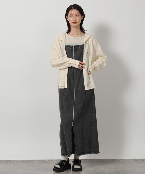 LAKOLE（ラコレ）の「レースフードシャツ / 654300（シャツ/ブラウス・レディース・クリーム/オフホワイト/ブラック・FREE）」の8枚目の写真