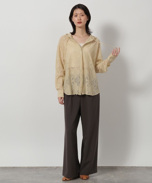 LAKOLE（ラコレ）の「レースフードシャツ / 654300（シャツ/ブラウス・レディース・クリーム/オフホワイト/ブラック・FREE）」の7枚目の写真