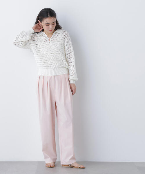 N.（N. Natural Beauty Basic）（エヌエヌナチュラルビューティーベーシック）の「ナイロンタックパンツ（その他パンツ・レディース・ライトピンク/ブラック・ﾌﾘ-）」の10枚目の写真