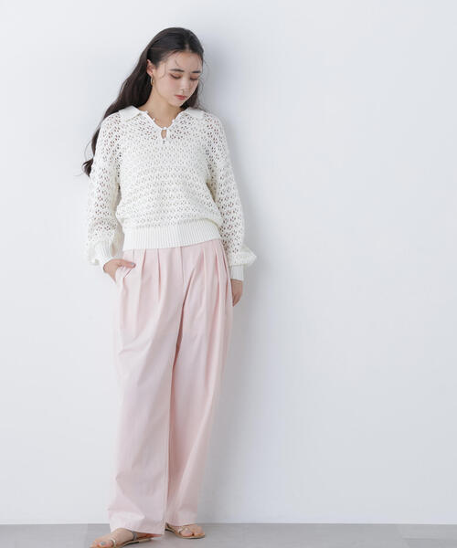 N.（N. Natural Beauty Basic）（エヌエヌナチュラルビューティーベーシック）の「ナイロンタックパンツ（その他パンツ・レディース・ライトピンク/ブラック・ﾌﾘ-）」の16枚目の写真