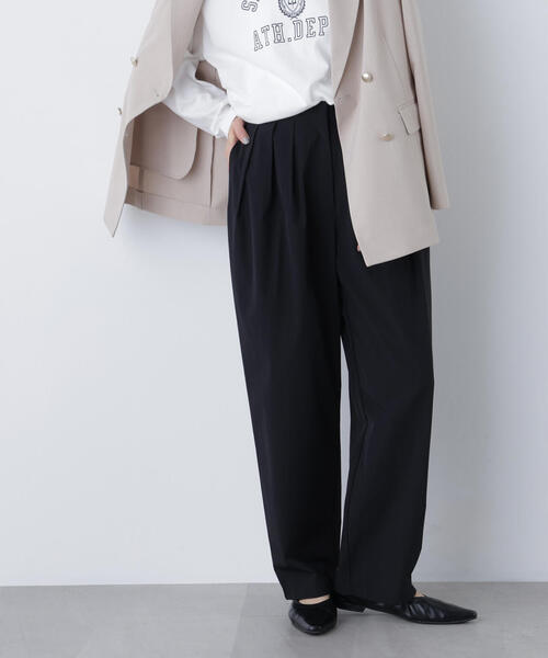 N.（N. Natural Beauty Basic）（エヌエヌナチュラルビューティーベーシック）の「ナイロンタックパンツ（その他パンツ・レディース・ライトピンク/ブラック・ﾌﾘ-）」の2枚目の写真