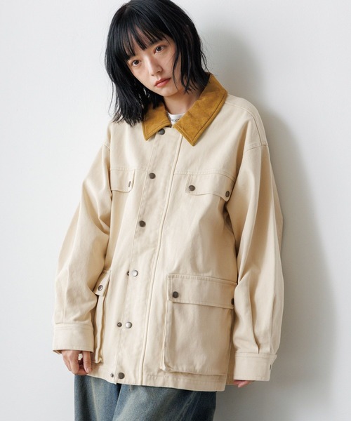 PBLIM（ページボーイリム）の「《UNISEX》ハイショクワークジャケット（その他アウター・レディース・カーキ/ブラック/アイボリー・LARGE/MEDIUM）」の15枚目の写真