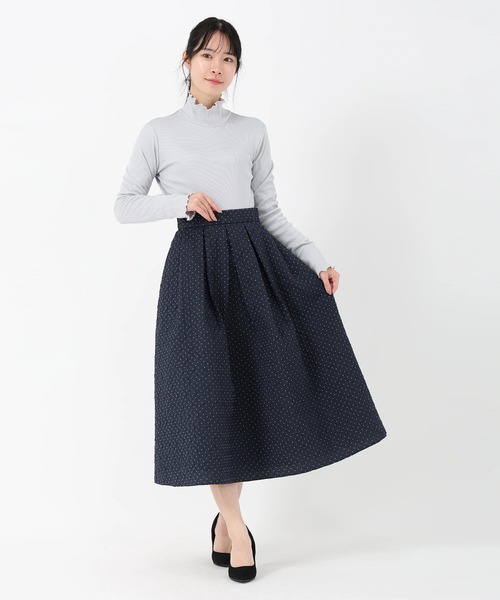 STRAWBERRY-FIELDS(ストロベリーフィールズ)の「リモンタドット_ドットJQタックスカート(スカート・レディース・ネイビー/ブラック・1/2)」の10枚目の写真