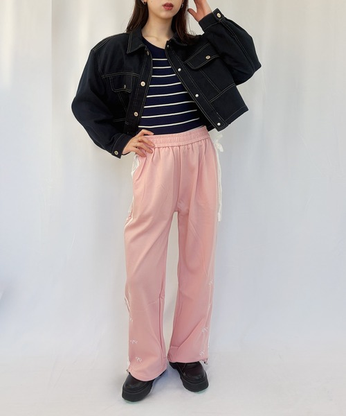 frunco（フランコ）の「【ZOZOTOWN限定】ステッチデニムジャケット/ドローコード付き（デニムジャケット・レディース・ネイビー/ホワイト・FREE）」の14枚目の写真