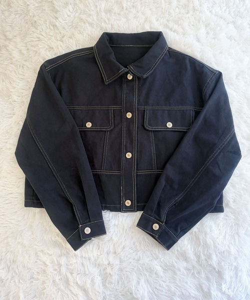 frunco（フランコ）の「【ZOZOTOWN限定】ステッチデニムジャケット/ドローコード付き（デニムジャケット・レディース・ネイビー/ホワイト・FREE）」の20枚目の写真