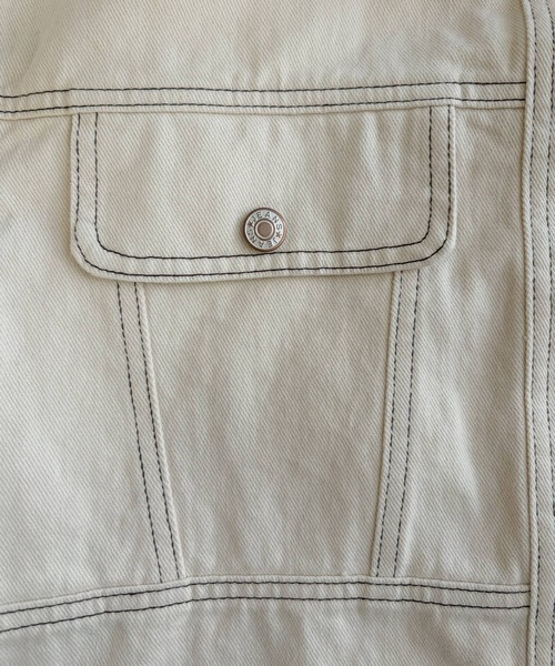 frunco（フランコ）の「【ZOZOTOWN限定】ステッチデニムジャケット/ドローコード付き（デニムジャケット・レディース・ネイビー/ホワイト・FREE）」の19枚目の写真