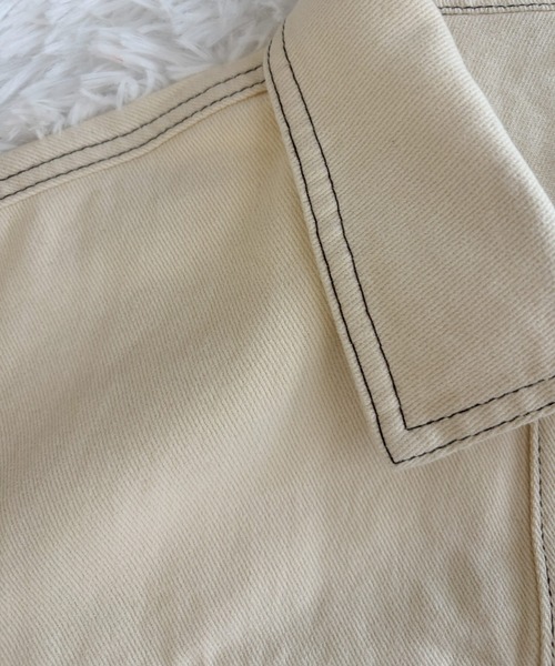 frunco（フランコ）の「【ZOZOTOWN限定】ステッチデニムジャケット/ドローコード付き（デニムジャケット・レディース・ネイビー/ホワイト・FREE）」の18枚目の写真