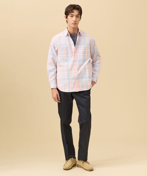 J.PRESS(ジェイプレス)の「オックスフォードマルチカラーチェック シャツブルゾン(シャツ/ブラウス・メンズ・イエロー系3/ピンク系3・MEDIUM/LARGE/X-LARGE)」の4枚目の写真