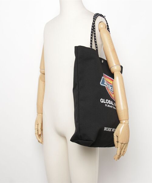 Dickies（ディッキーズ）の「【DICKIES/ディッキーズ】LOGO PRINT ROPE TOTE BAG / ロゴプリントロープトートバッグ（トートバッグ・メンズ・オフホワイト/アイボリー/ブラック/ブラック系・FREE）」の22枚目の写真