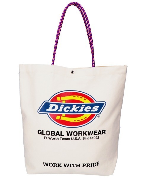 Dickies（ディッキーズ）の「【DICKIES/ディッキーズ】LOGO PRINT ROPE TOTE BAG / ロゴプリントロープトートバッグ（トートバッグ・メンズ・オフホワイト/アイボリー/ブラック/ブラック系・FREE）」の10枚目の写真