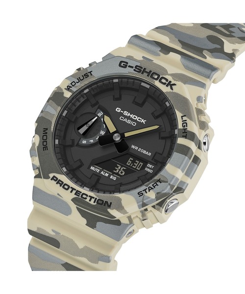 G-SHOCK（ジーショック）の「オリジナルカモフラージュシリーズ / GA-2100CM-5AJF（アナログ腕時計・メンズ・グレー系カモフラージュ・FREE）」の2枚目の写真
