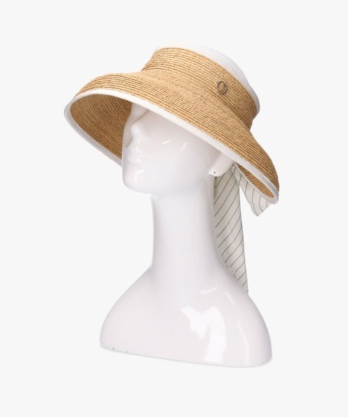 Chapeau d' O（シャポードオー）の「Chapeau d' O  Raffia Casablanca Visor ST / シャポードオー（サンバイザー・レディース・ブラック/ホワイト・FREE）」の7枚目の写真