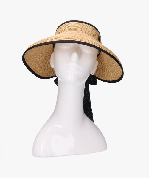 Chapeau d' O（シャポードオー）の「Chapeau d' O  Raffia Casablanca Visor ST / シャポードオー（サンバイザー・レディース・ブラック/ホワイト・FREE）」の10枚目の写真