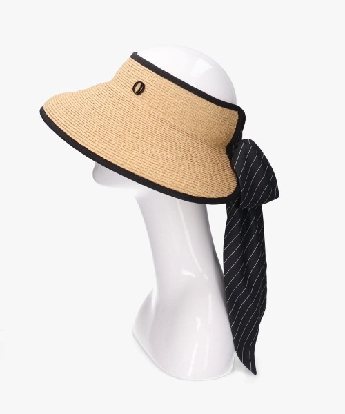 Chapeau d' O（シャポードオー）の「Chapeau d' O  Raffia Casablanca Visor ST / シャポードオー（サンバイザー・レディース・ブラック/ホワイト・FREE）」の11枚目の写真