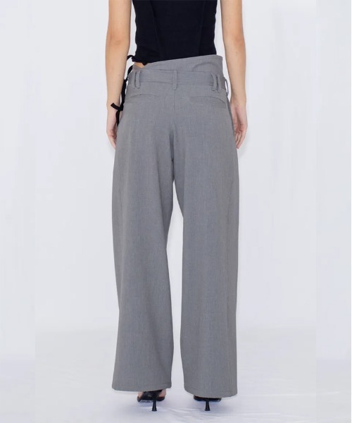 VIAVANDA(ヴィアヴァンダ)の「STRING WIDE TROUSERS(スラックス・レディース・ブラック/グレー・SMALL/MEDIUM)」の4枚目の写真