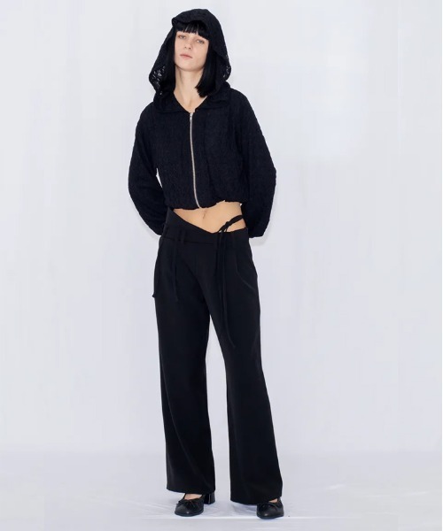 VIAVANDA(ヴィアヴァンダ)の「STRING WIDE TROUSERS(スラックス・レディース・ブラック/グレー・SMALL/MEDIUM)」の16枚目の写真