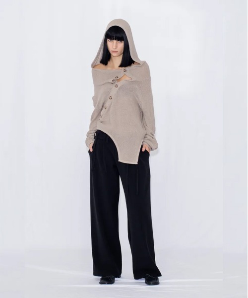 VIAVANDA(ヴィアヴァンダ)の「STRING WIDE TROUSERS(スラックス・レディース・ブラック/グレー・SMALL/MEDIUM)」の18枚目の写真