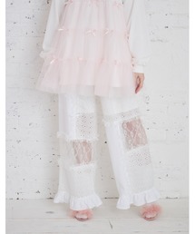 Lolime by mellfy memory（ロリミー バイ メルフィーメモリー）の「patchwork lace frill pants（スウェットパンツ）」