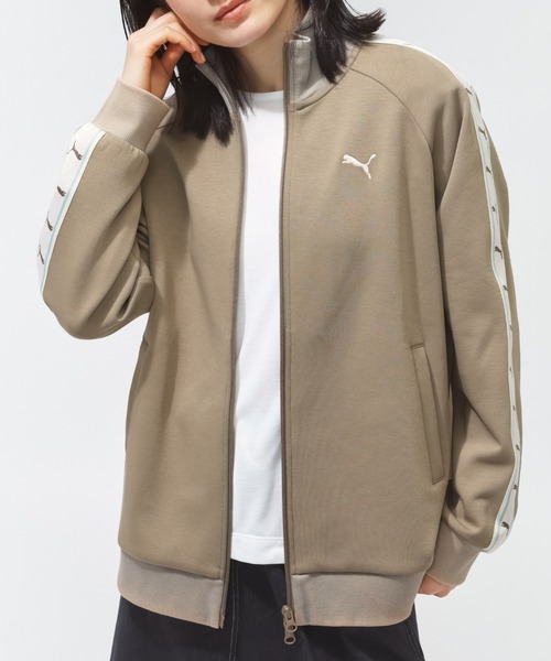 PUMA(プーマ)の「プーマ PUMA ESS ELEVATED テープ トラック JKT(ブルゾン・レディース・ブラウン/ブラック/オフホワイト・S/M/L)」の1枚目の写真