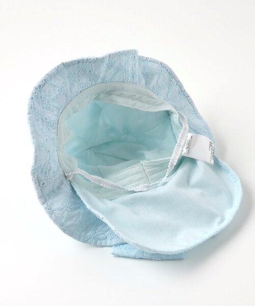 apres les cours（アプレレクール）の「【UVカット】リボン付きレースベビー帽子（ハット・キッズ・ミント/アイボリー・48/46）」の4枚目の写真