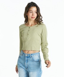 ROXY ウィメンズ SHOOT 長袖Tシャツ ロンT リブ素材【2026年春夏モデル】