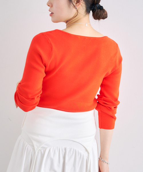 U by SPICK&SPAN（ユーバイスピックアンドスパン）の「ワイドリブロングスリーブニット（ニット/セーター・レディース・オレンジ/ネイビー・FREE）」の17枚目の写真