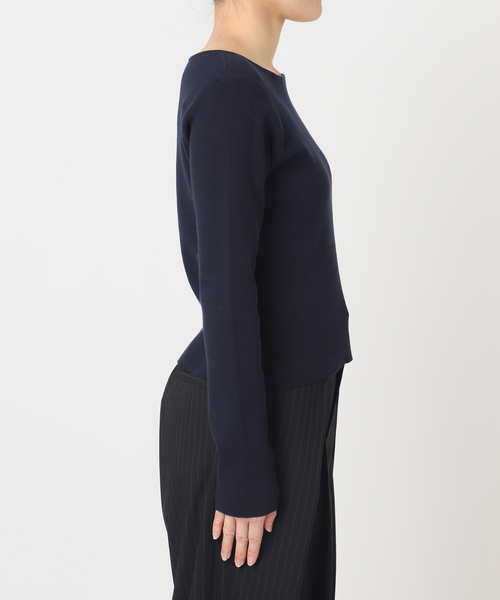 U by SPICK&SPAN（ユーバイスピックアンドスパン）の「ワイドリブロングスリーブニット（ニット/セーター・レディース・オレンジ/ネイビー・FREE）」の21枚目の写真