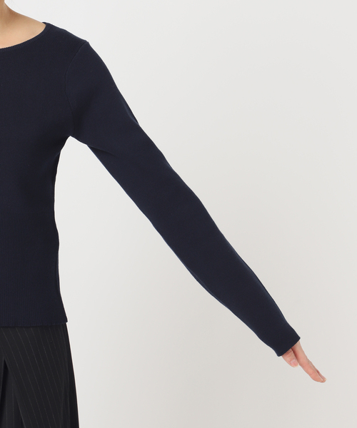 U by SPICK&SPAN（ユーバイスピックアンドスパン）の「ワイドリブロングスリーブニット（ニット/セーター・レディース・オレンジ/ネイビー・FREE）」の22枚目の写真