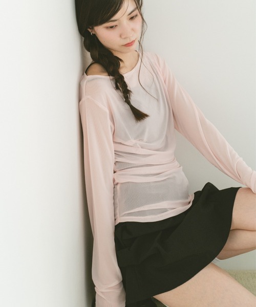 VANNIE U（ヴァニーユー）の「ギャザードレープシアートップス（Tシャツ/カットソー・レディース・アイボリー/グレー/ピンク・FREE）」の21枚目の写真