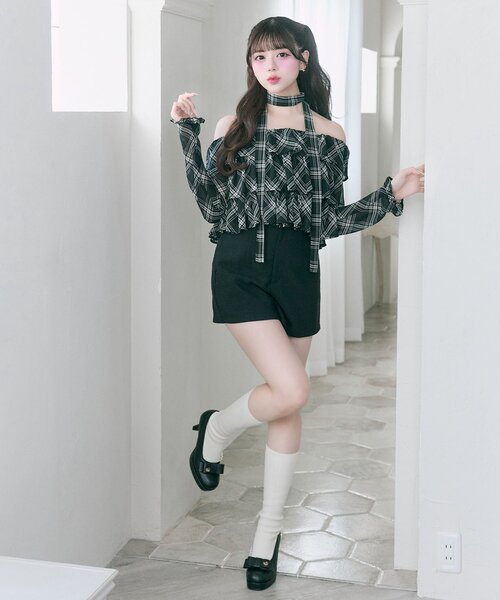 OLIVE des OLIVE（オリーブデオリーブ）の「【Belle Charme】Classical Short Pants（その他パンツ・レディース・チャコールグレー/ブラック/アイボリー・FREE）」の14枚目の写真