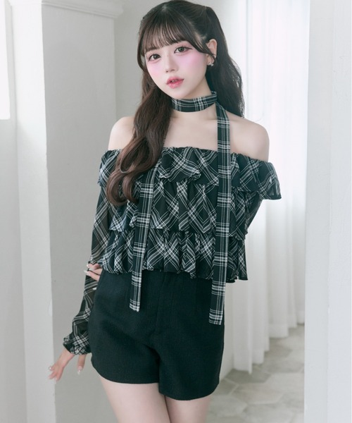 OLIVE des OLIVE（オリーブデオリーブ）の「【Belle Charme】Classical Short Pants（その他パンツ・レディース・チャコールグレー/ブラック/アイボリー・FREE）」の2枚目の写真