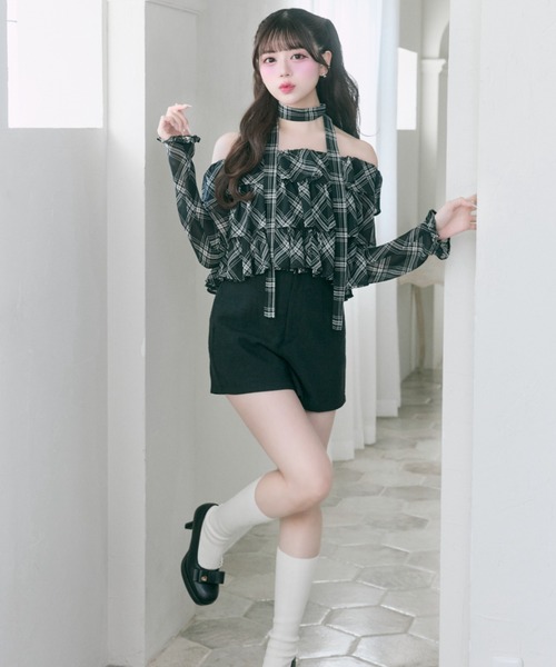 OLIVE des OLIVE（オリーブデオリーブ）の「【Belle Charme】Classical Short Pants（その他パンツ・レディース・チャコールグレー/ブラック/アイボリー・FREE）」の12枚目の写真