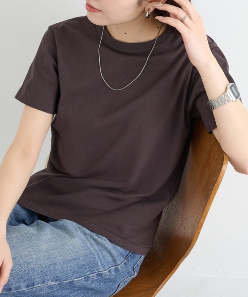 Healthknit(ヘルスニット)の「【Healthknit】26SS TOMPKINS Jersey Crewneck S/S 214(Tシャツ/カットソー・レディース・ヘザーグレー/ホワイト/ブラック/ネイビー・FREE)」の7枚目の写真