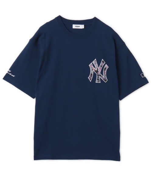 MLB（メジャーリーグベースボール）の「atmos x MLB Patch Logo T-shirt 【SAKURA】 / アトモス MLB パッチ ロゴ T-シャツ サクラ 【SP】（Tシャツ/カットソー・メンズ・ブルー/ネイビー/ブラック・XL/L/M）」の3枚目の写真