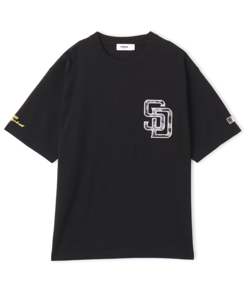 MLB（メジャーリーグベースボール）の「atmos x MLB Patch Logo T-shirt 【SAKURA】 / アトモス MLB パッチ ロゴ T-シャツ サクラ 【SP】（Tシャツ/カットソー・メンズ・ブルー/ネイビー/ブラック・XL/L/M）」の2枚目の写真