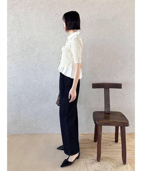 LAGUNAMOON(ラグナムーン)の「デタッチャブルペプラムニットカーディガン(ニット/セーター・レディース・グレー/アイボリー/ネイビー・FREE)」の21枚目の写真