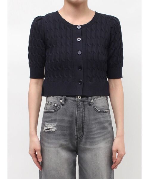 LAGUNAMOON(ラグナムーン)の「デタッチャブルペプラムニットカーディガン(ニット/セーター・レディース・グレー/アイボリー/ネイビー・FREE)」の11枚目の写真