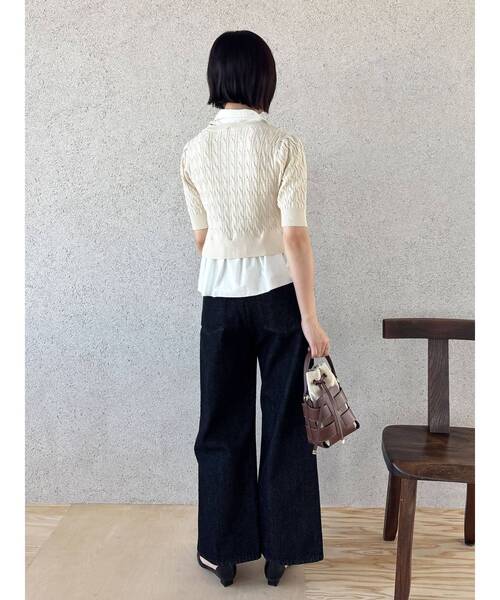LAGUNAMOON(ラグナムーン)の「デタッチャブルペプラムニットカーディガン【オフィスカジュアル】【夏服】(ニット/セーター・レディース・グレー/アイボリー/ネイビー・FREE)」の12枚目の写真