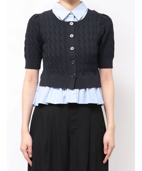 LAGUNAMOON(ラグナムーン)の「デタッチャブルペプラムニットカーディガン【オフィスカジュアル】【夏服】(ニット/セーター・レディース・グレー/アイボリー/ネイビー・FREE)」の13枚目の写真